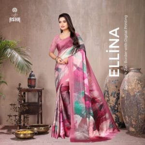 Ellina Digital Printed Saree - 24666 by Asha Exports in Surat, India